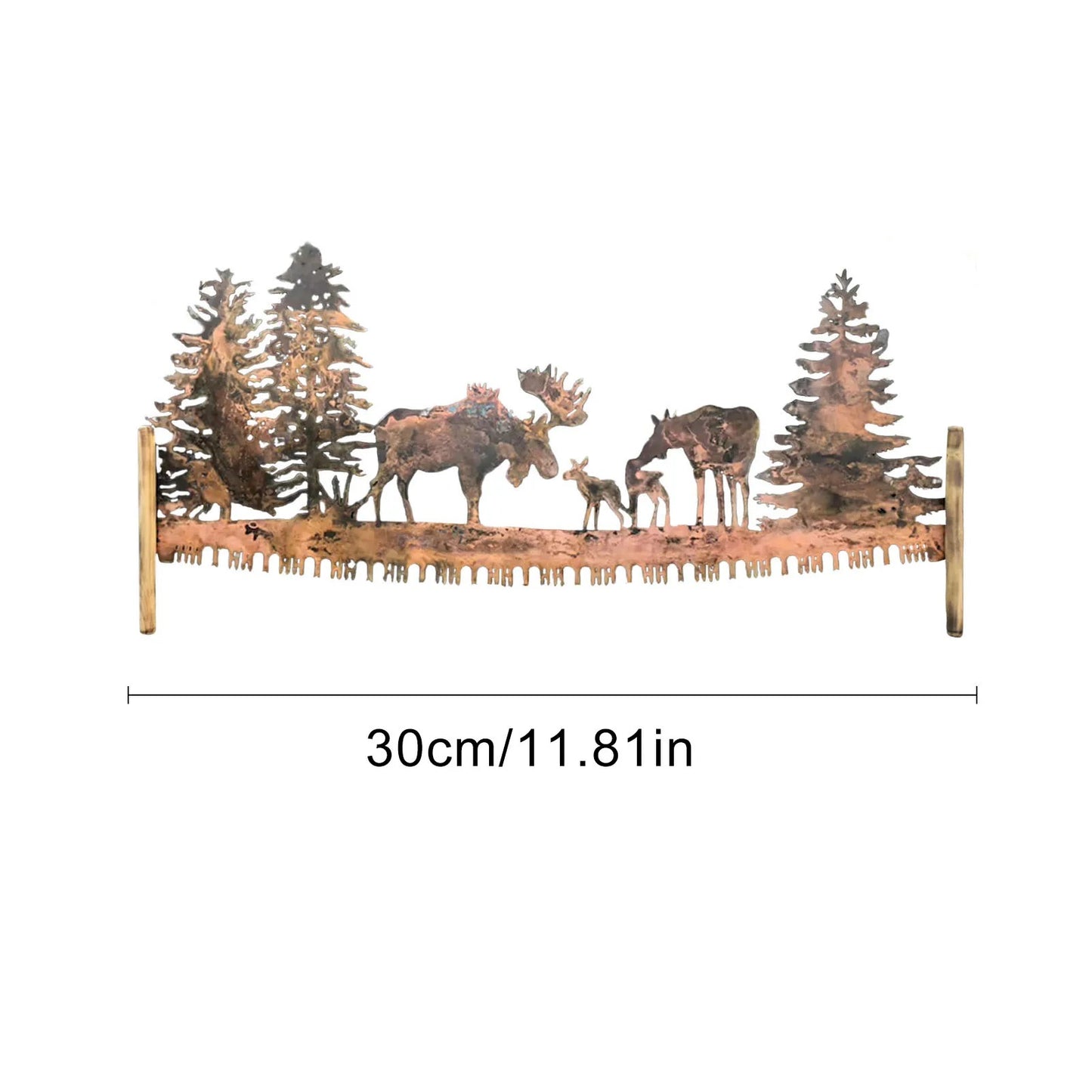 Metal Art Plasma Cut- Moose Under Trees