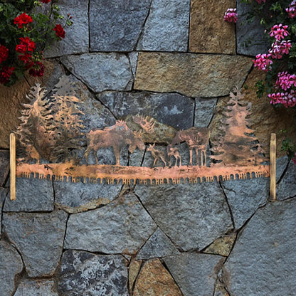 Metal Art Plasma Cut- Moose Under Trees
